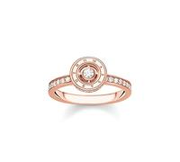 THOMAS SABO Damen Ring Kreis mit weißen Steinen roségold 925 Sterlingsilber, 750 Roségold Vergoldung TR2255-416-14