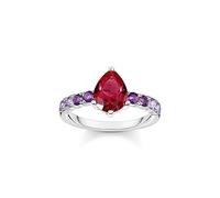 THOMAS SABO Damen-Ring mit Rotem Tropfen TR2442-477-7-56 Ringgröße 56/17,8