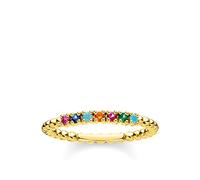 Thomas Sabo Damen Ring Perlen Bunte Steine Gold 925 Sterling Silber 18 Karat Gelbgold TR2323-488-7