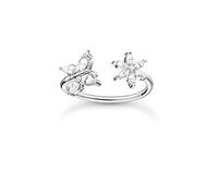 Thomas Sabo Damen Ring Schmetterling mit Blume weiße Steine 925 Sterlingsilber TR2355-051-14