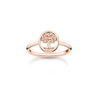 THOMAS SABO Damen Ring Tree of Love mit weißen Steinen roségold 925 Sterlingsilber, 750 Roségold Vergoldung TR2375-416-14
