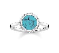 THOMAS SABO Damen-Ring Türkiser Stein 925 Sterling Silber Größe 54 TR2186-404-17-54