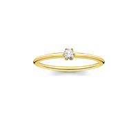 THOMAS SABO Ring weißer Stein gold vergoldetes Silber TR2312-414-14-54