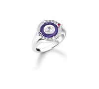 Thomas Sabo Ring TR2438-390-13-52 - Silber geschw. & Emaille & synth. Korund & Zirkonia - Violett - kosmischer Talisman - Gr. 52