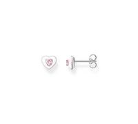 Paar Ohrstecker THOMAS SABO "Herz mit pinkem Stein, H2268-041-9" Ohrringe Gr. Silber 925 (Sterlingsilber), bunt (silberfarben, pink, pink) Damen Ohrstecker mit Glas-Keramik Stein (72775612-0)