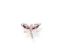 THOMAS SABO Einzel Ohrstecker Libelle mit Steine roségold 925 Sterlingsilber, 750 Roségold Vergoldung