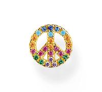 Thomas Sabo H2218-488-7 Einzel-Ohrstecker Goldfarben Peace mit Bunten Steinen