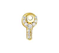 THOMAS SABO Damen Einzel Ohrstecker Schlüssel weiße Steine gold 925 Sterlingsilber, 750 Gelbgold Vergoldung H2220-414-14