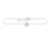 Fußkette THOMAS SABO "Sonne, AK0019-051-14-L27V" Fußkettchen Gr. 27, Silber 925 (Sterlingsilber), bunt (silberfarben, weiß, weiß) Trachtenmode (18313908-27)