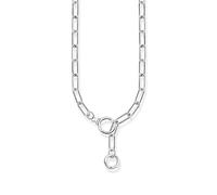 THOMAS SABO Gliederkette mit zwei Ringverschlüssen und weißen Steinen Silber 925 Sterlingsilber