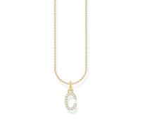 Thomas Sabo Kette mit Buchstaben-Anhänger C vergoldet weiß KE2242-414-14-L45V