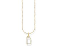 THOMAS SABO Halskette Buchstabe D vergoldetes Silber mit Zirkonia KE2243-414-14