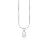 THOMAS SABO Halskette Buchstabe S 925 Sterling Silber mit Zirkonia KE2258-051-14