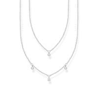 Thomas Sabo Halskette Damen KE2078-051-14 Doppelreihig weiße Steine 925 Sterlingsilber 40-45 cm