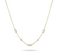 Kette mit Anhänger THOMAS SABO "Kette mit Perlen gelbgoldfarben" Gr. 45, gold (gelbgoldfarben, kristallweiß, weiß), Halsketten, Damen, 45, Metall Perlen, Metall, Perlen, mit Zirkonia (synth.) - mit Sü