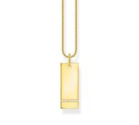 Thomas Sabo Gravur Kette & Column-Tag-Anhänger KE2135-414-14-L45V Silber verg. Gelbgold - Zirkonia - 40-45 cm