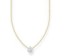 Thomas Sabo Essentials KE2210-414-14-L45V Kette - großem Zirkonia - Silber Gelbgold verg. & Zirkonia - Weiß - 40 bis 45 cm