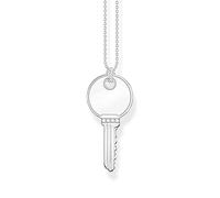 Thomas Sabo Halskette mit Anhänger in Form eines Schlüssels mit Zirkonia Steinen in Sterling Silber, KE2131-051-14-L50V