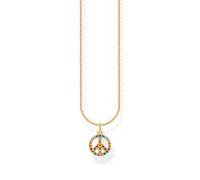 Thomas Sabo KE2175-488-7-L45v Goldfarbene Kette für Damen Peace Bunt