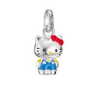 Charm-Einhänger THOMAS SABO "THOMAS SABO ♡ Hello Kitty Charm klassisch blau - Connect", bunt (silberfarben, schwarz, rot, gelb, blau), Charms, Damen, Metall, Emaille (83546906-0) silberfarben, schwarz