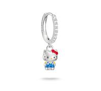 Single-Creole THOMAS SABO "THOMAS SABO ♡ Hello Kitty Single Creole blau", bunt (silberfarben, schwarz, rot, gelb, blau, weiß, kristallweiß, kristallweiß), Ohrringe, Damen, Metall, mit Zirkonia (synth.