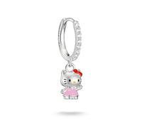 Single-Creole THOMAS SABO "THOMAS SABO ♡ Hello Kitty Single Creole rosa", silberfarben, schwarz, pink, gelb, rot, weiß, kristallweiß, kristallweiß, Ohrringe, Damen, Metall, mit Zirkonia (synth.) - Ema