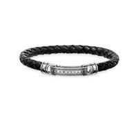 THOMAS SABO Herren Armband, Leder Schwarz, 17,5cm, LB40-008-11-S