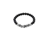 Thomas Sabo Herren Armband Totenkopf Obsidian schwarz Rebel at Heart 925 Sterling Silber A1099-159-11