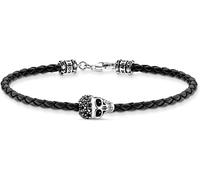 Thomas Sabo Armband A2055-805-11-L19 Sterling Silber geschw. Totenkopf - Leder - Zirkonia - 19 cm