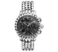 THOMAS SABO Herrenuhr Rebel at Heart Chronograph Silber schwarz Edelstahl, Edelstahl Silberfarben