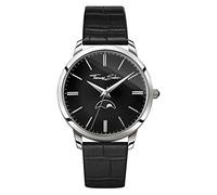 THOMAS SABO Herrenuhr Rebel Spirit Moonphase Edelstahl; Leder Schwarzes Lederarmband Mit Krokodilprägung