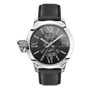 THOMAS SABO Herrenuhr Rebel with Karma Edelstahl; Leder Schwarzes Soft-Touch Lederarmband