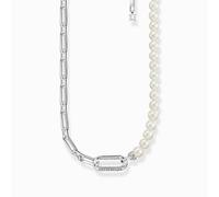Thomas Sabo Kette KE2109-167-14-L45V Sterling Silber - geschw. + Süßwasserzuchtperle + Zirkonia weiß - 45 cm