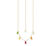 Kette mit Anhänger THOMAS SABO "THOMAS x HARIBO Schmuck: Goldbären bunt" Halsketten Gr. 45, Silber 925 (Sterlingsilber), bunt (gelbgoldfarben, grün, gelb, rot, orange, kristallweiß) Damen Ketten mit Anhänger Kristallglas (25663315-45)