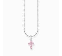 Thomas Sabo Kette mit rosafarbenem Kreuz-Anhänger 925 Sterlingsilber KE2226-051-9