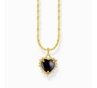 Thomas Sabo KE2297-995-11-L45V Herz True Romance Kette - Schwarz - Silber + 750er Vergoldung + Lab Grown Saphir 40-45 cm