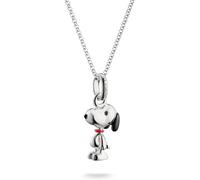 Kette mit Anhänger THOMAS SABO "THOMAS SABO x Peanuts Kette Snoopy" Gr. 45, silberfarben, schwarz, rot, Halsketten, Damen, 45, Silber 925 (recycelt) (44676707-45) silberfarben, schwarz, rot