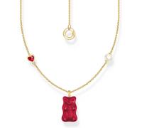 Thomas Sabo KE2206-430-10-L45V Damen-Kette mit Goldbären-Anhänger Rot