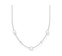 THOMAS SABO Damen Kette Perlen mit weißen Steinen 925 Sterlingsilber KE2120-167-14-L45V