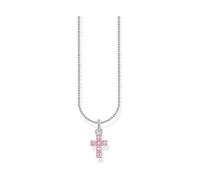 Thomas Sabo Kette mit rosafarbenem Kreuz-Anhänger 925 Sterlingsilber KE2226-051-9