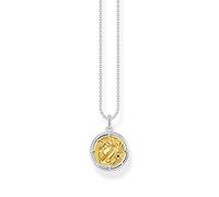 THOMAS SABO Kette Glaube, Liebe, Hoffnung 925 Sterlingsilber, Geschwärzt, 750 Gelbgold Vergoldung