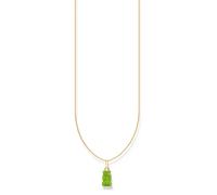 Thomas Sabo KE2209-414-6-L45V Damen-Kette mit grünem Goldbären-Anhänger vergoldet