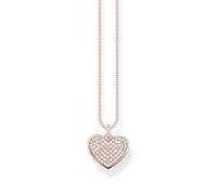 Thomas Sabo Kette Herz aus 925er Sterlingsilber 750er Roségold-Vergoldung, Länge: 40cm - 45cm, KE2127-416-14-L45V
