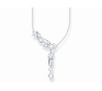 THOMAS SABO Halskette im Y-Stil mit acht weißen Steinen Silber 925 Sterlingsilber