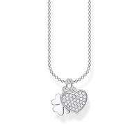 THOMAS SABO Kette Kleeblatt mit Herz pavé 925 Sterlingsilber