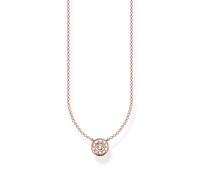Thomas Sabo Schmuck KE1881-416-14-45v Damen-Kette Kreis mit Weißem Stein Roségoldfarben