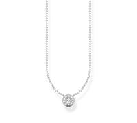 Thomas Sabo Kette Kreis Mit Weißem Stein Silber Länge 45 Cm