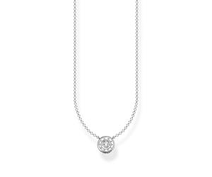 Thomas Sabo Kette Kreis Mit Weißem Stein Silber Länge 45 Cm