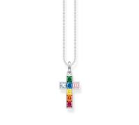 Thomas Sabo Schmuck KE2166-477-7-L45v Damen-Collier Kreuz Bunte Steine