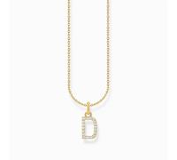 THOMAS SABO Halskette Buchstabe D vergoldetes Silber mit Zirkonia KE2243-414-14